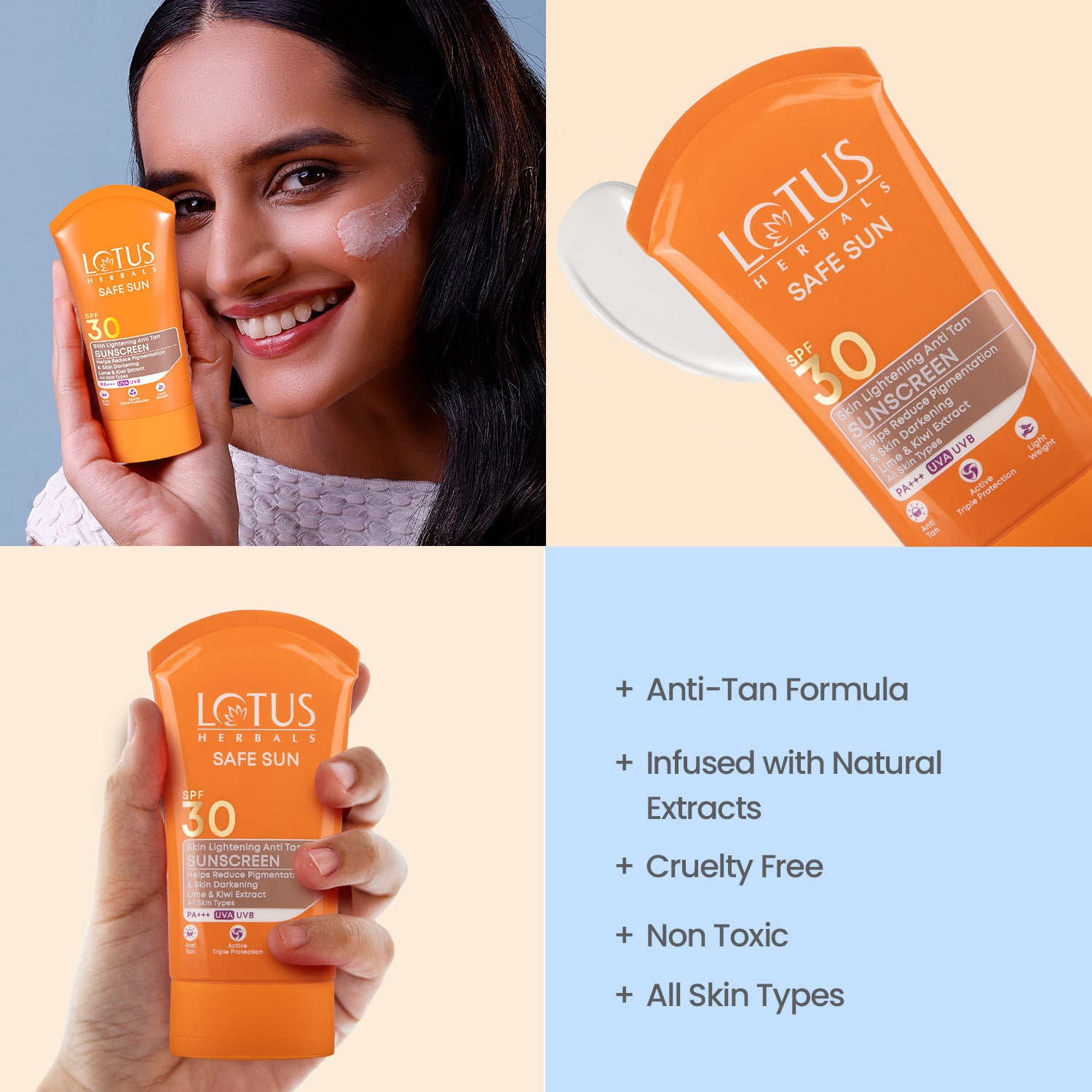 Safe Sun Whitening+ Sunblock Creme Spf-30 Pa+++