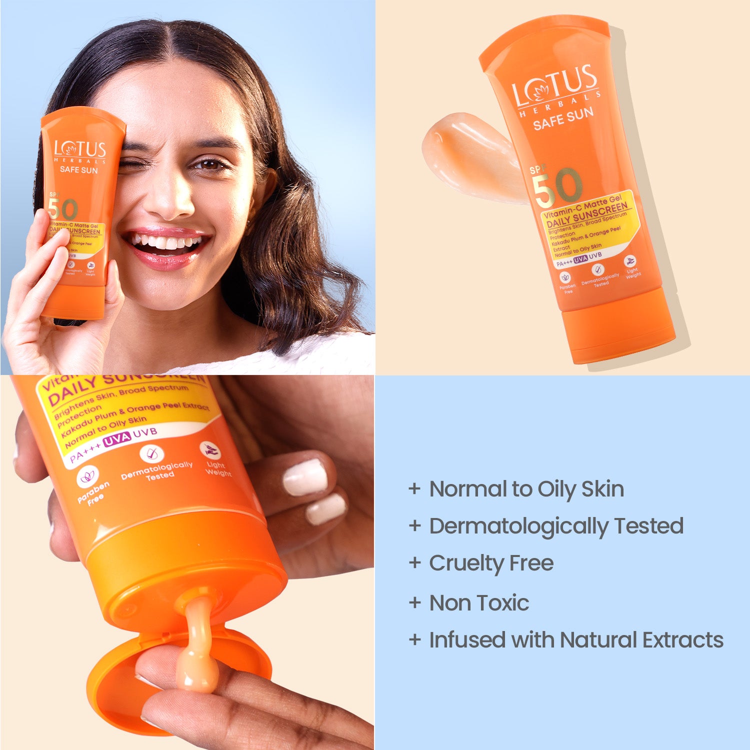 Safe Sun Vitamin-C MatteGEL Daily Sunscreen SPF 50