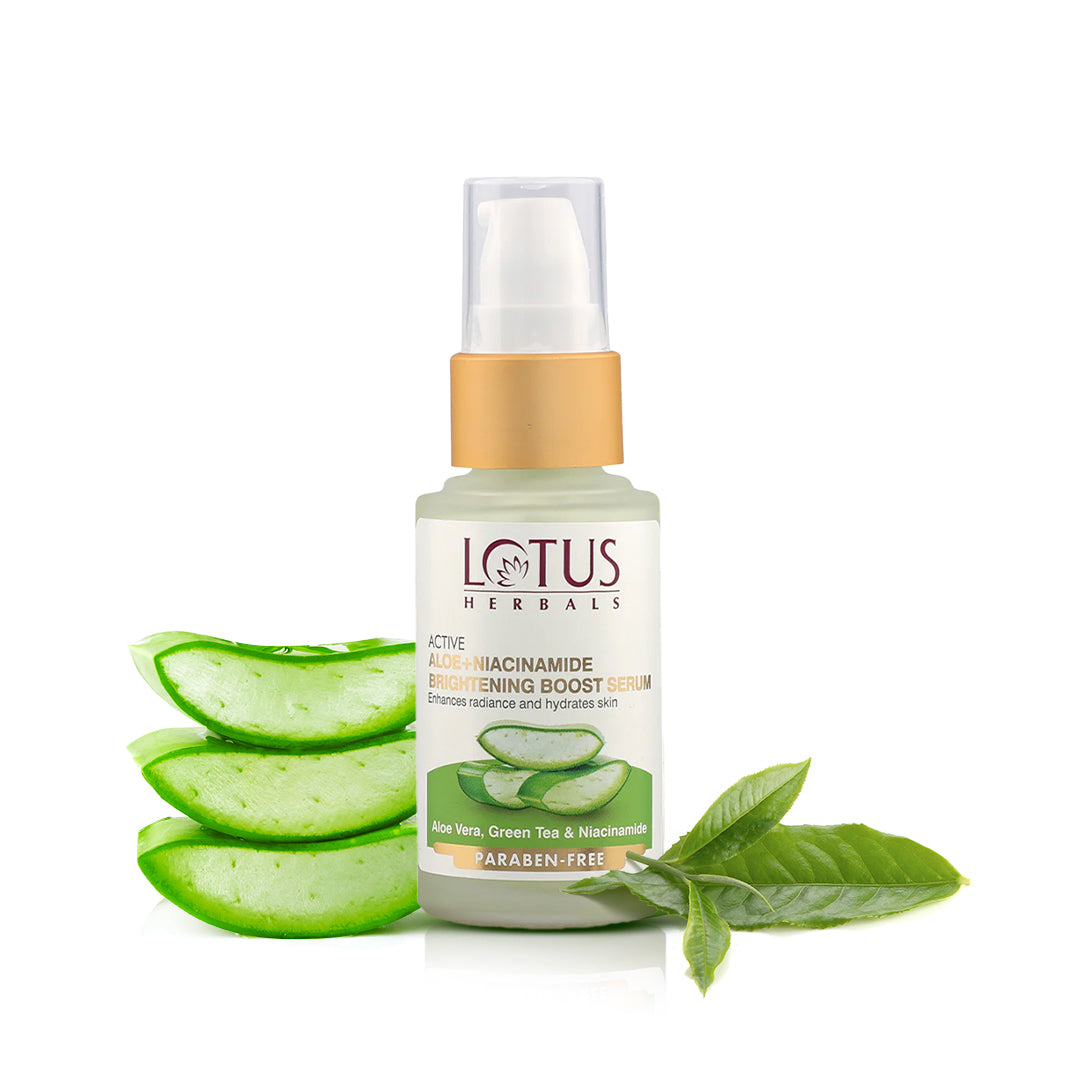 Lotus Herbals Active Aloe + Niacinamide Brightening Boost Serum - Lotus  Herbals