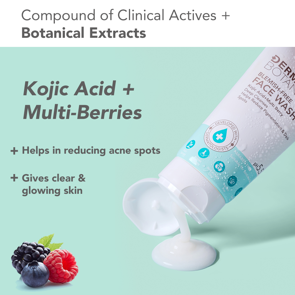 Dermabotanics Kojic Acid + Multi Berry Blemish Free Facewash