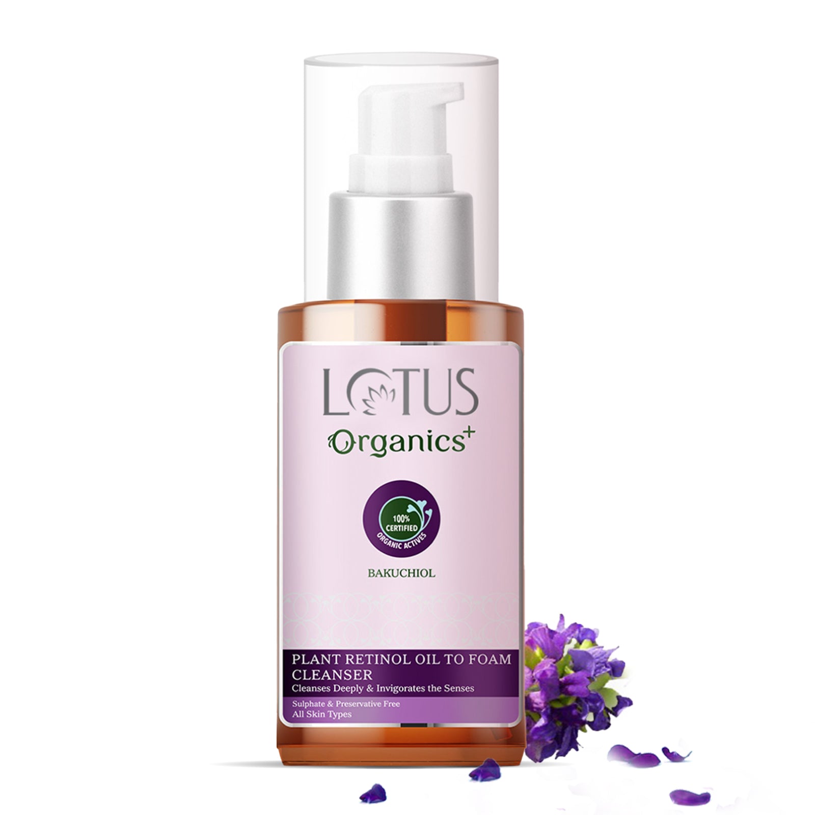 Lotus Bakuchiol Plant Retinol Oil to Foam Cleanser