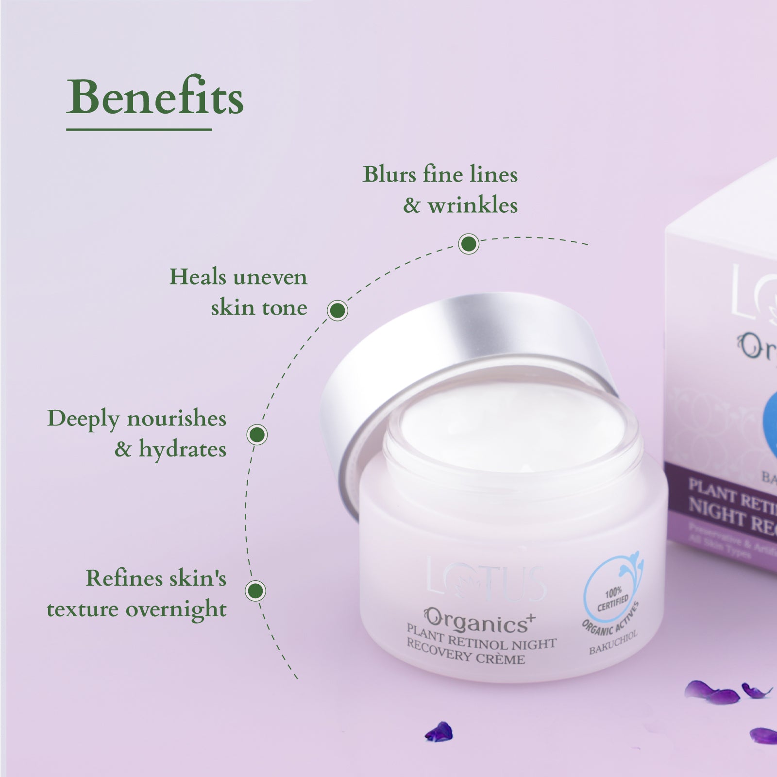 Lotus Bakuchiol Plant Retinol Night Recovery Crème