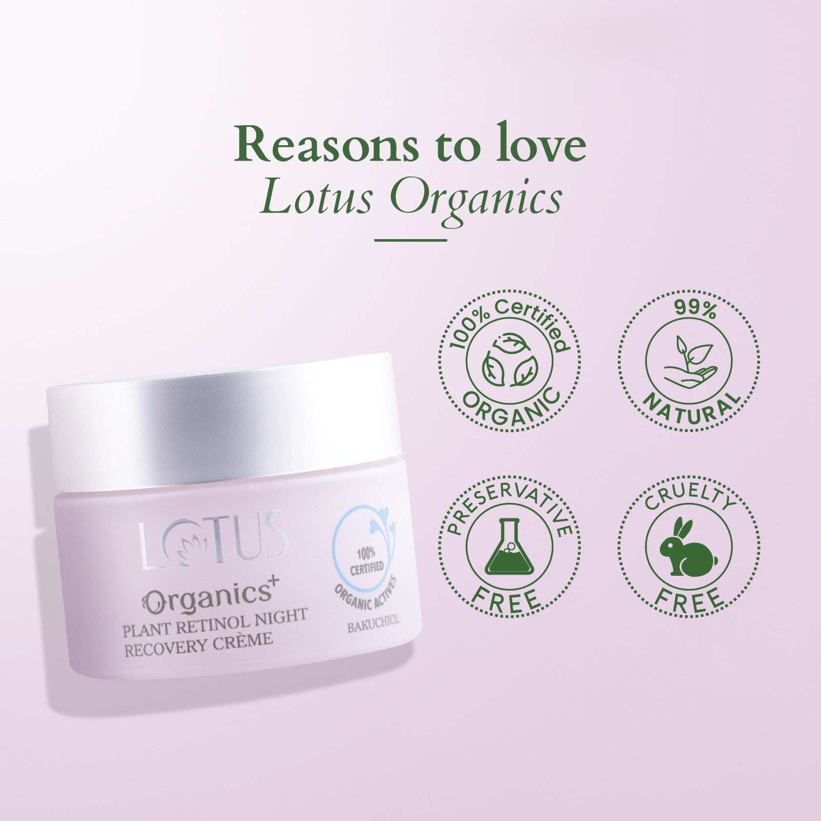 Lotus Bakuchiol Plant Retinol Night Recovery Crème