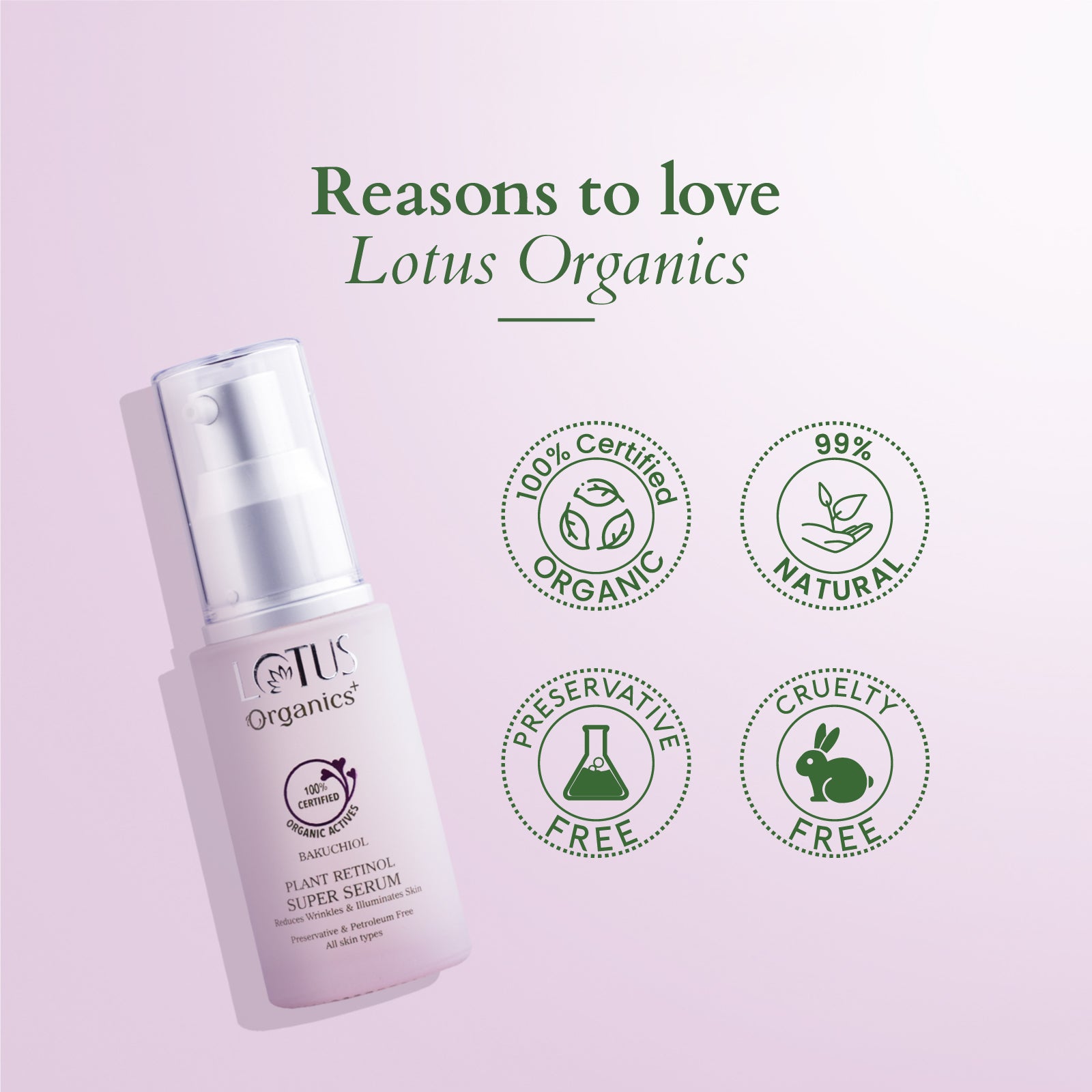 Lotus Organics+ Bakuchiol Plant Retinol Super Serum