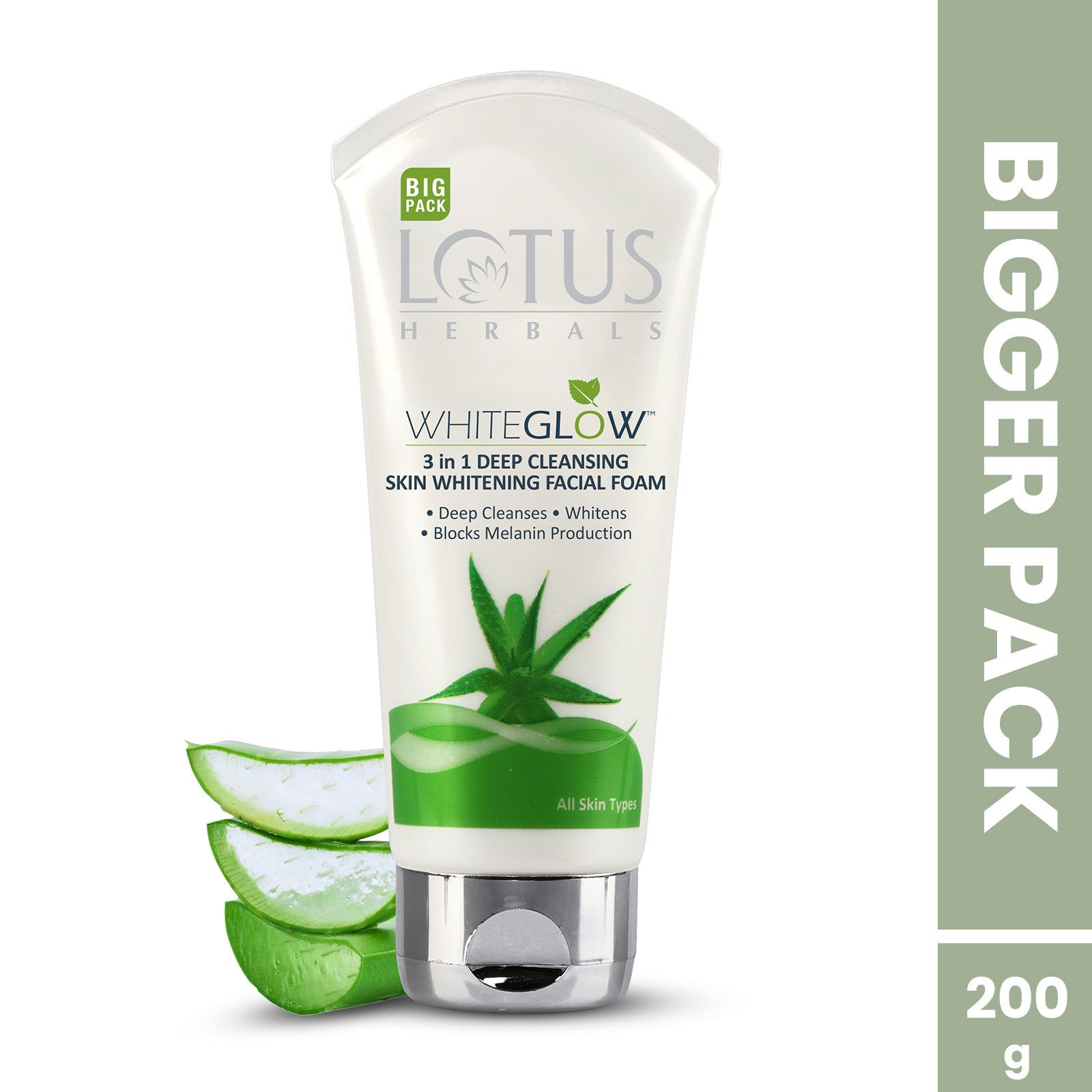 WhiteGlow 3 In 1 Deep Cleansing Skin Brightening Facial Foam Big Pack