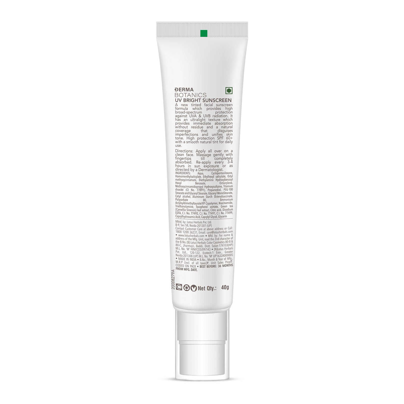 Derma Botanics UV bright sunscreen SPF 60+
