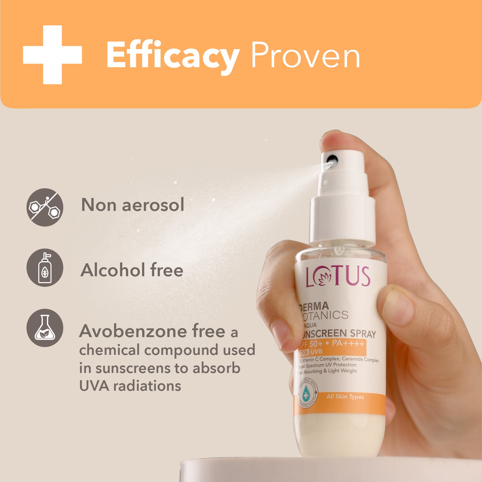 Derma Botanics UV aqua sunscreen spray SPF 50+