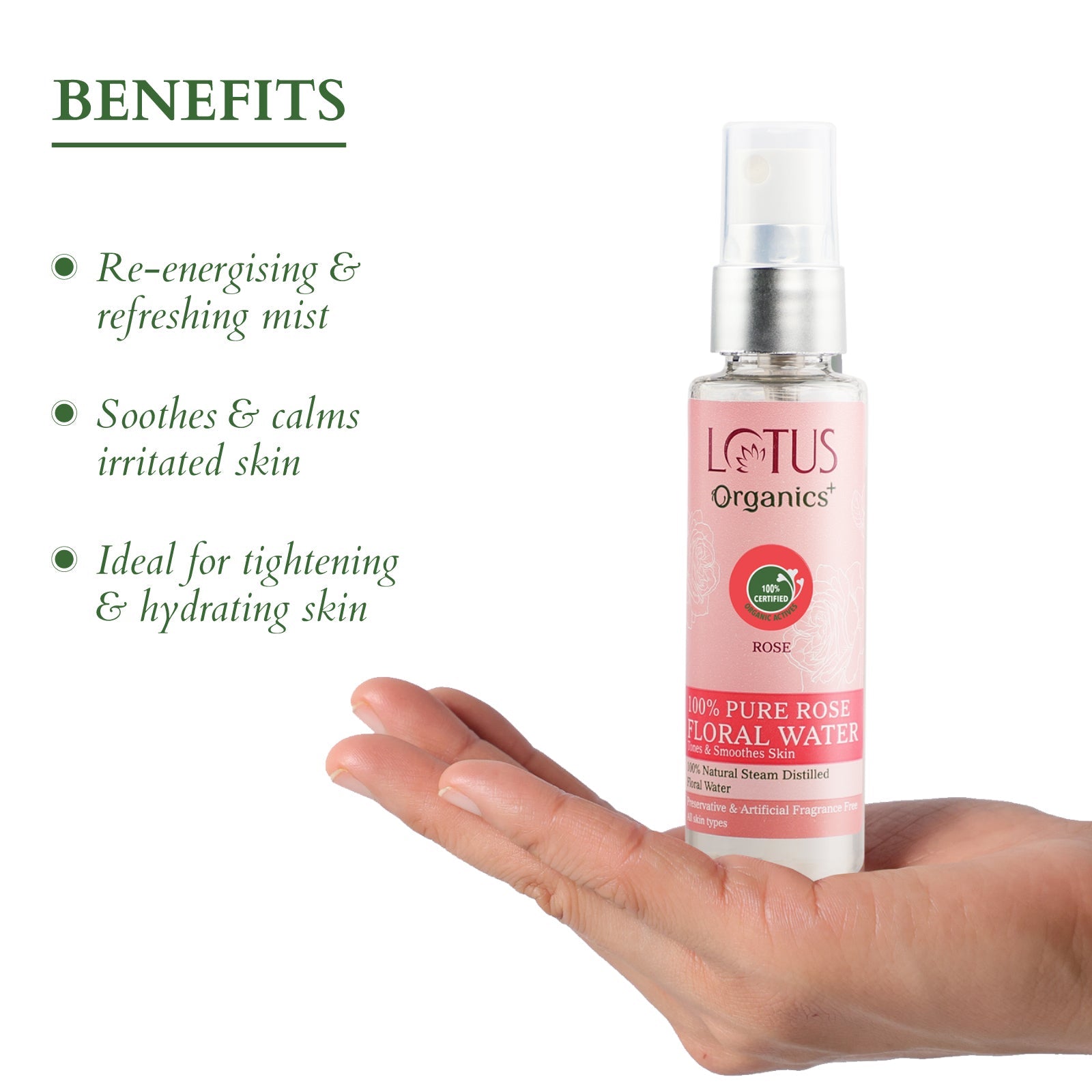 Lotus 100% PURE ROSE FLORAL WATER