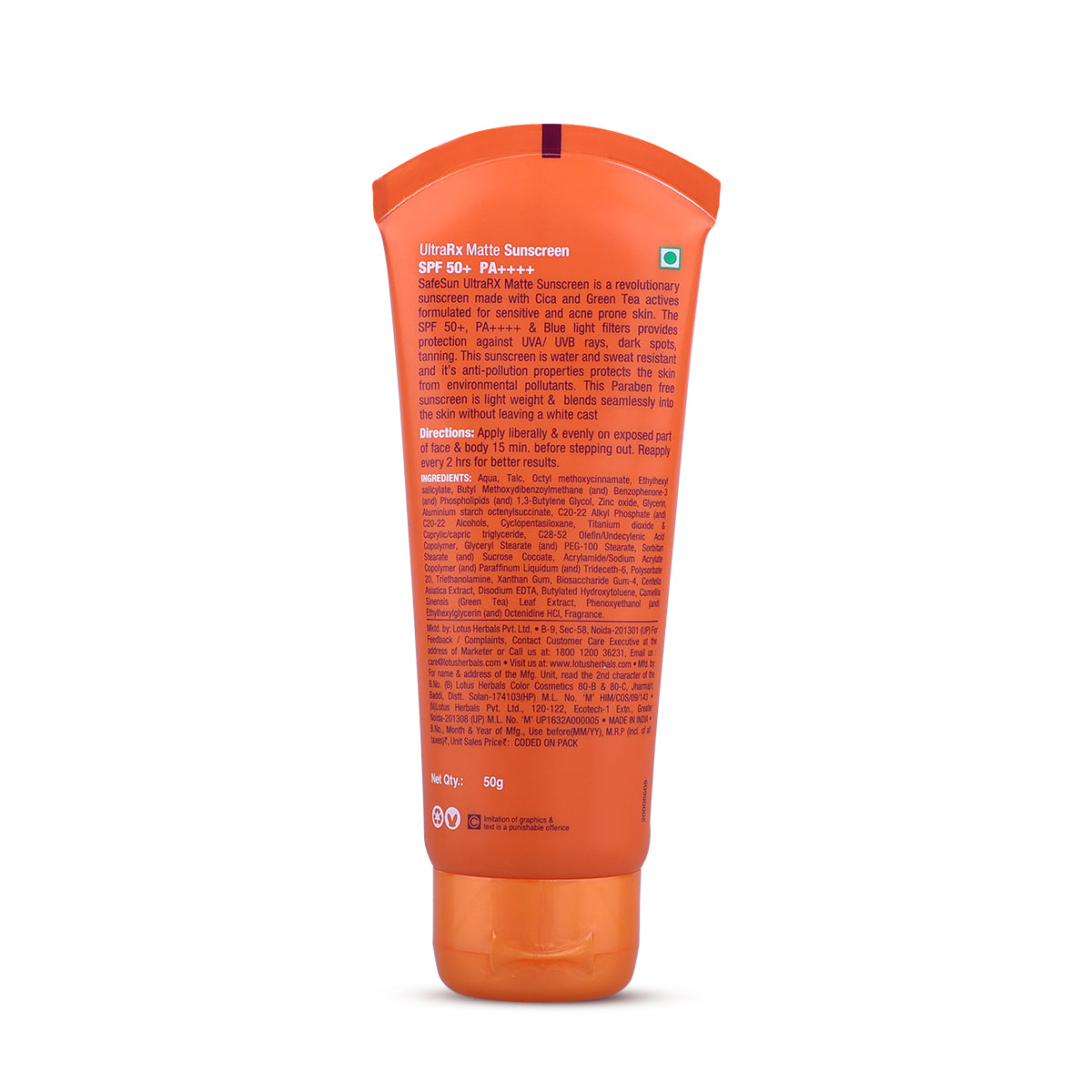 Safe Sun UltraRx Matte Sunscreen SPF 50 PA++++