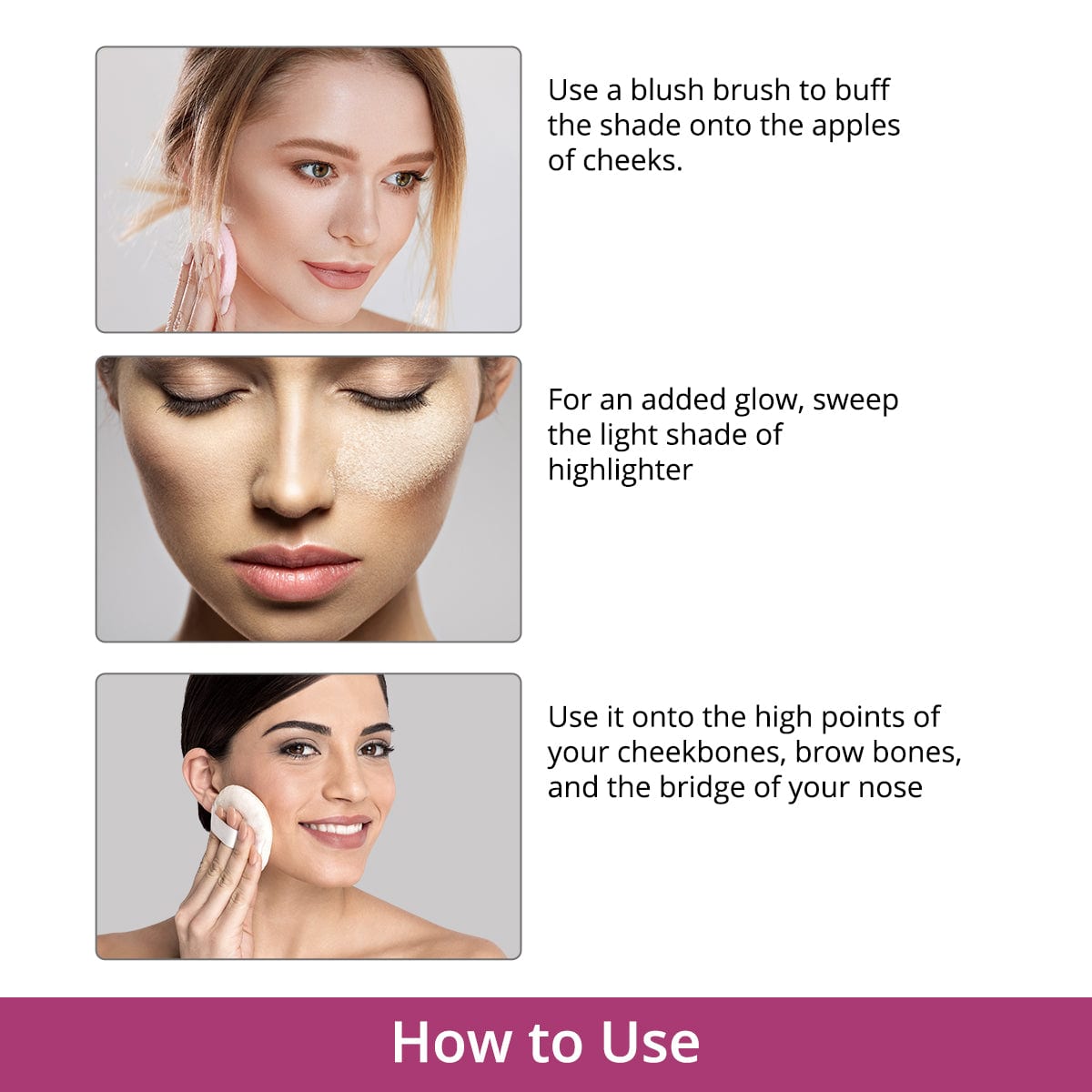 How To Use - Proedit Silk Touch Blush Highlighter Duo - Exotic Crush