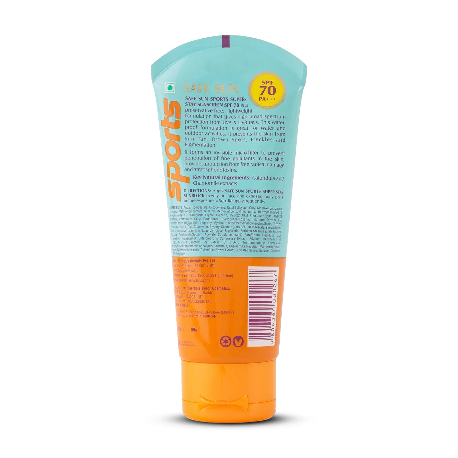 Safe Sun Sports Super-Stay Sunscreen SPF 70 PA+++