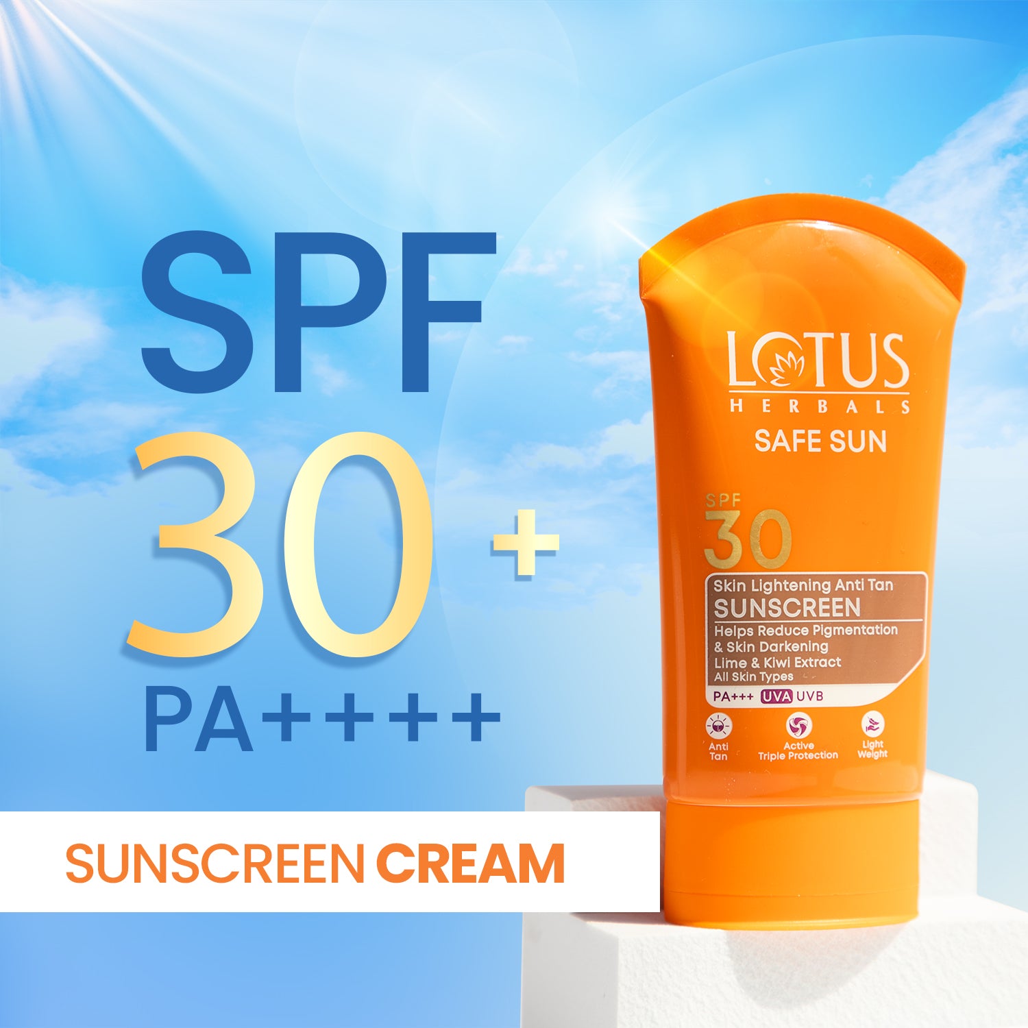 Safe Sun Whitening+ Sunblock Creme Spf-30 Pa+++