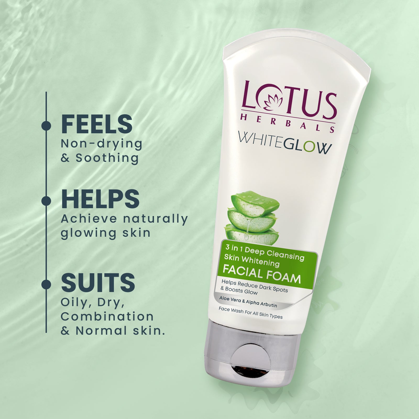 WhiteGlow 3 In 1 Deep Cleansing Skin Brightening Facial Foam