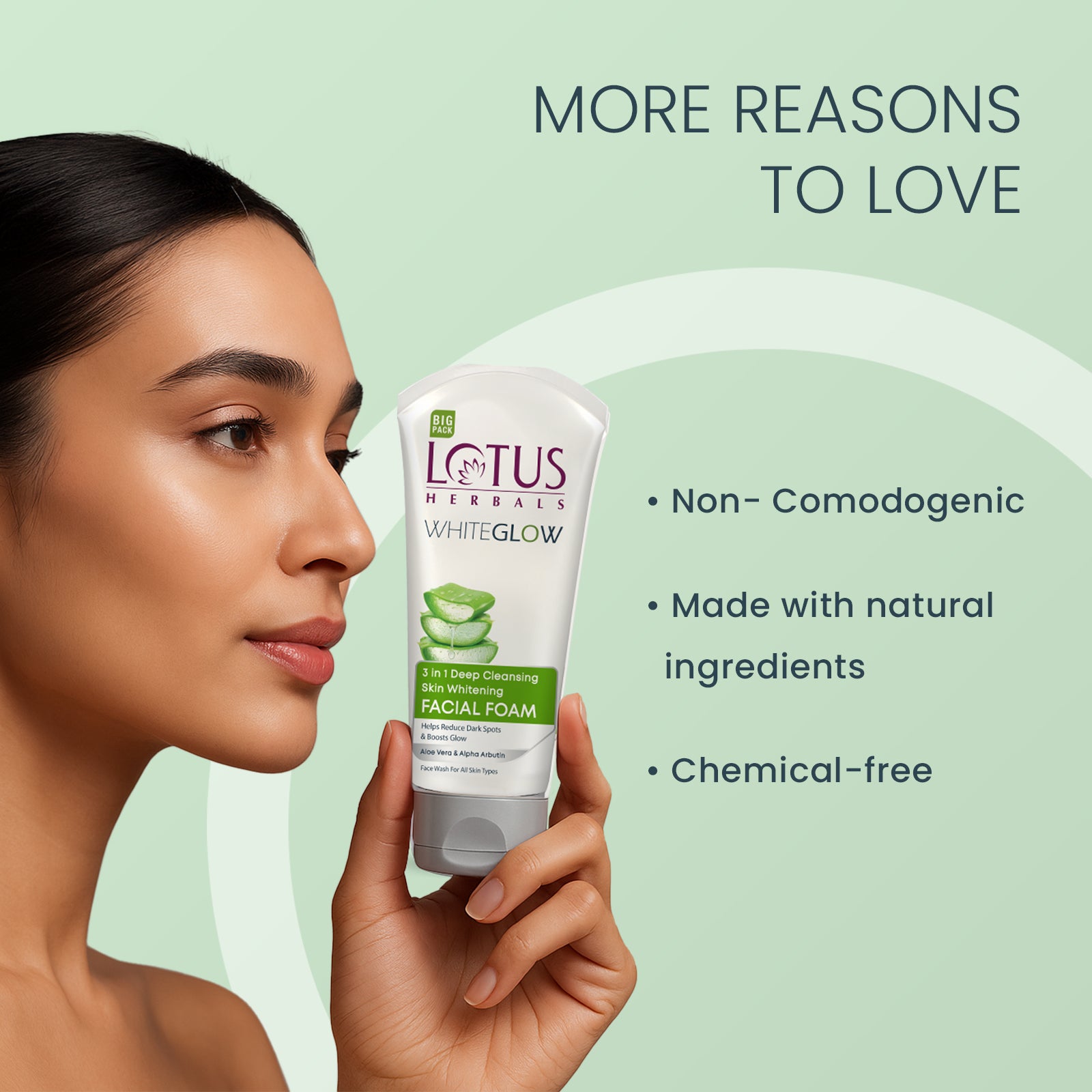 WhiteGlow 3 In 1 Deep Cleansing Skin Brightening Facial Foam Big Pack