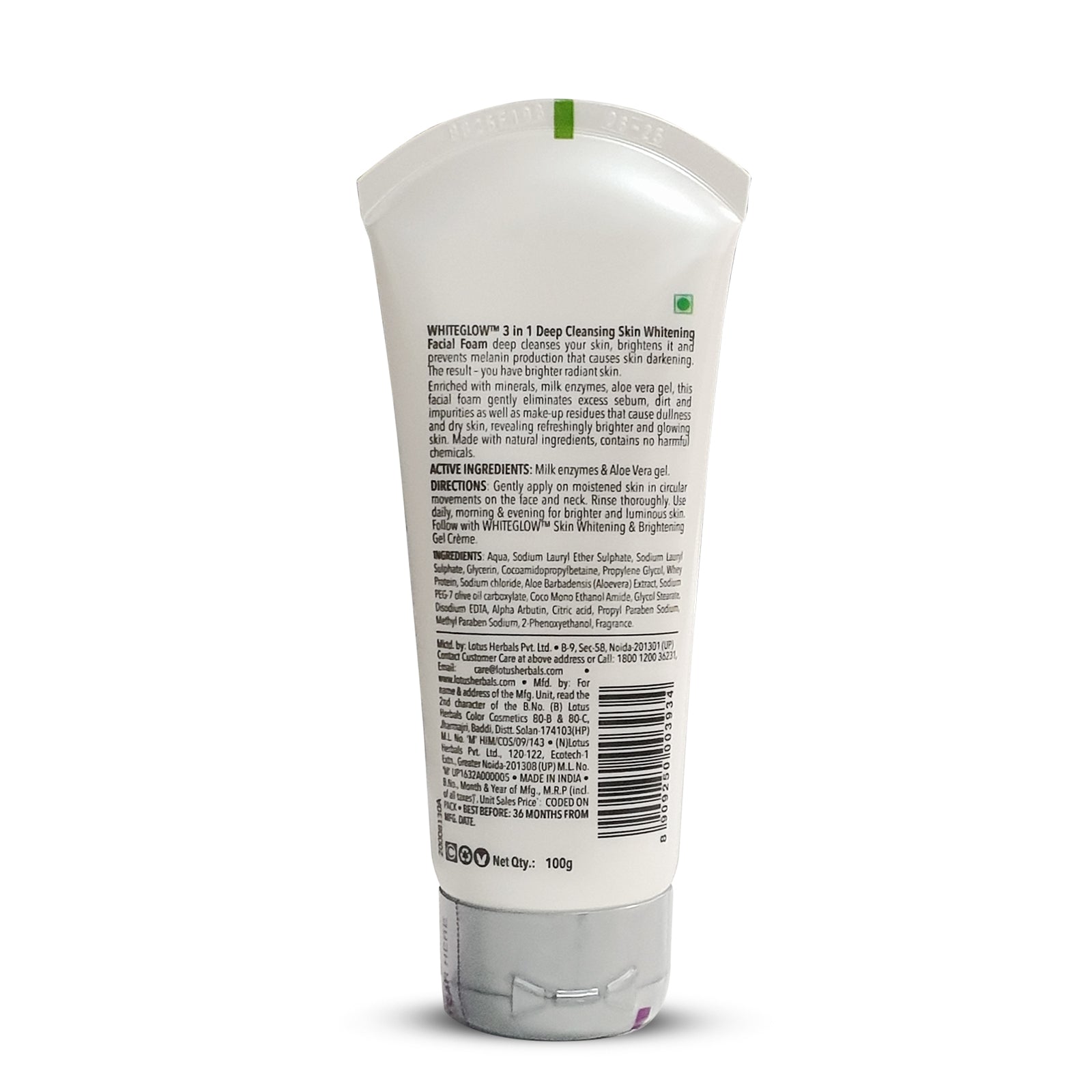 WhiteGlow 3 In 1 Deep Cleansing Skin Brightening Facial Foam