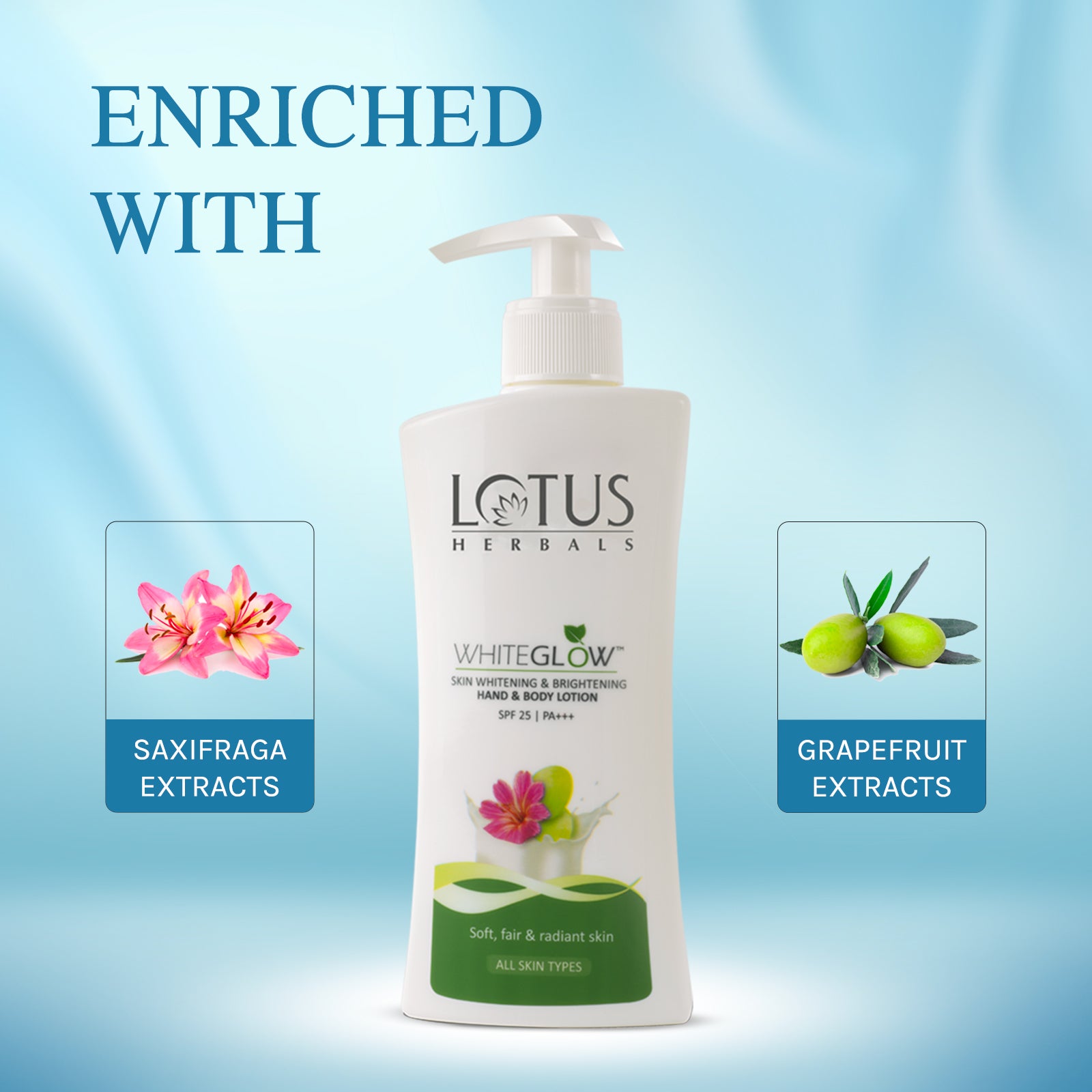 WhiteGlow Skin Brightening Hand & Body lotion SPF 25 PA+++