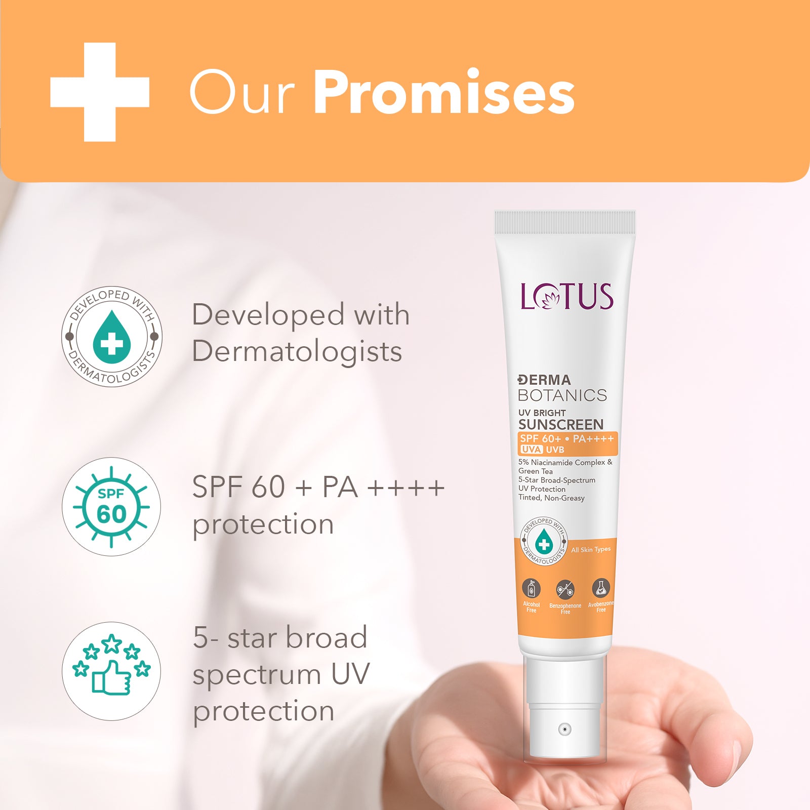 Derma Botanics UV bright sunscreen SPF 60+
