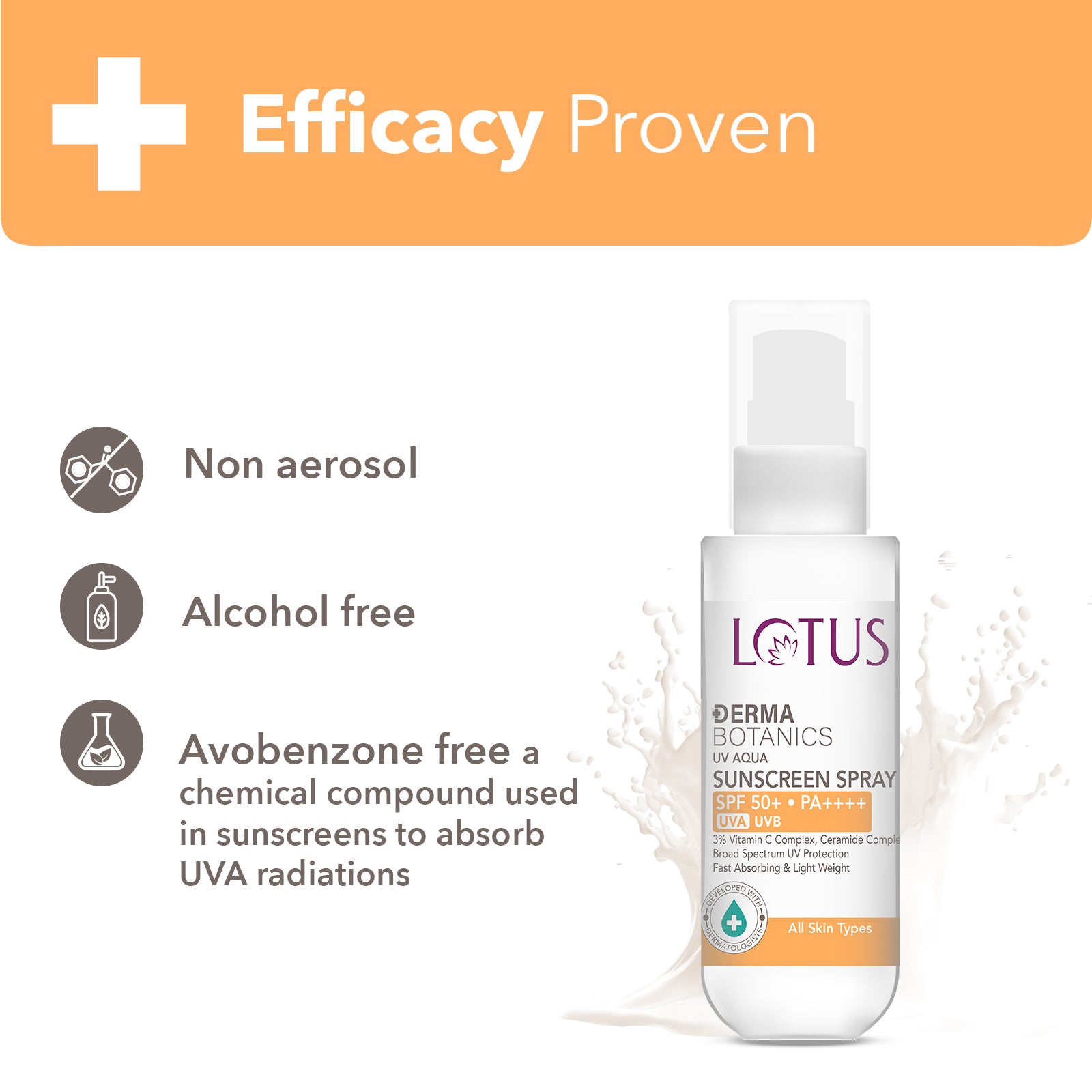 Derma Botanics UV aqua sunscreen spray SPF 50+
