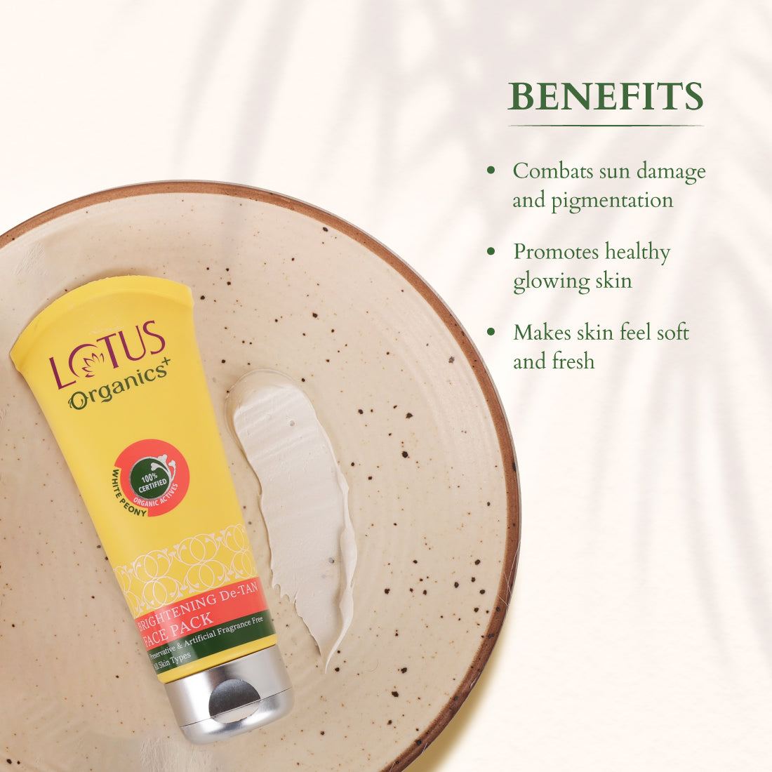 Lotus Organics+ Brightening De-Tan Face Pack