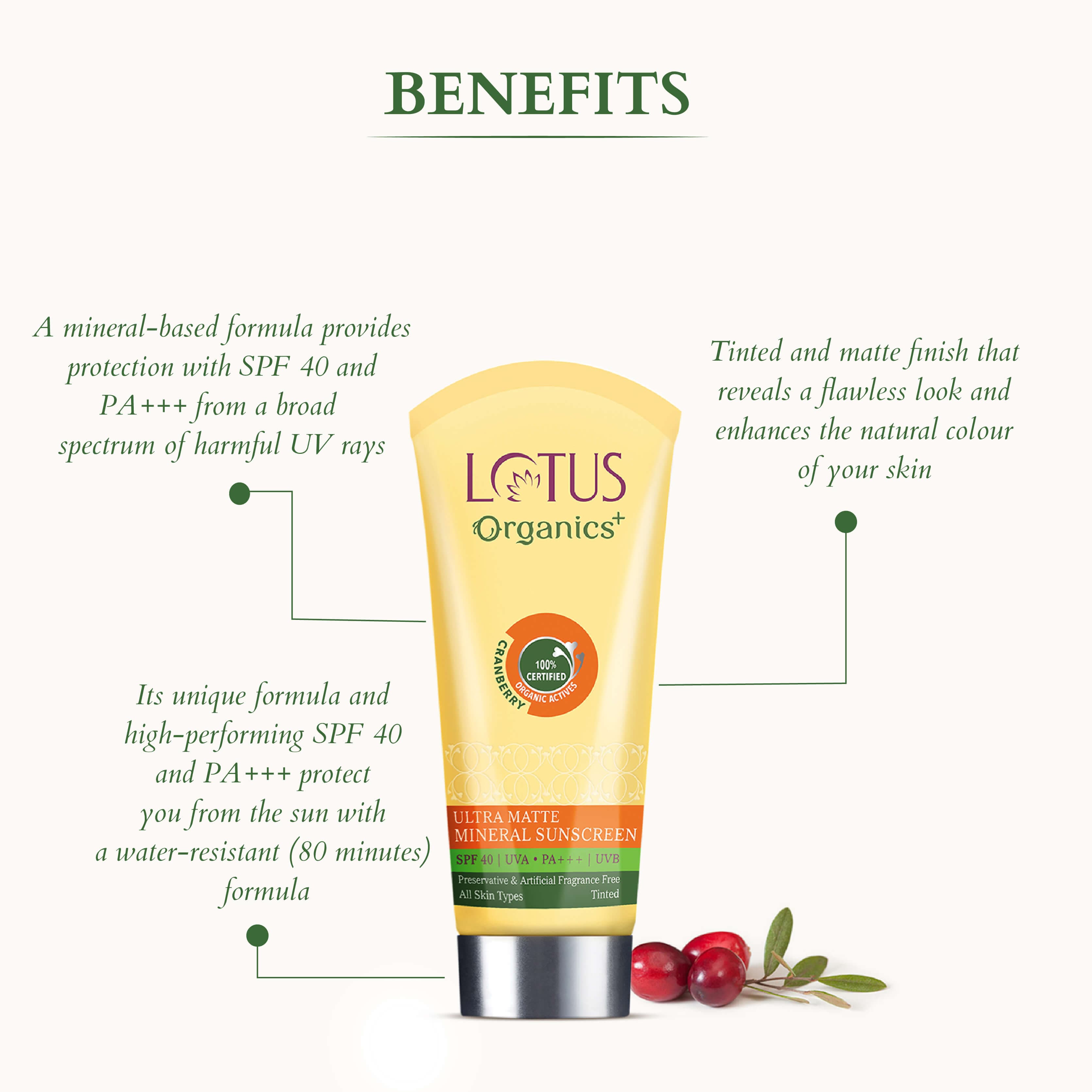 Lotus Organics+ Mineral Sunscreen: SPF 40 + SPF 40