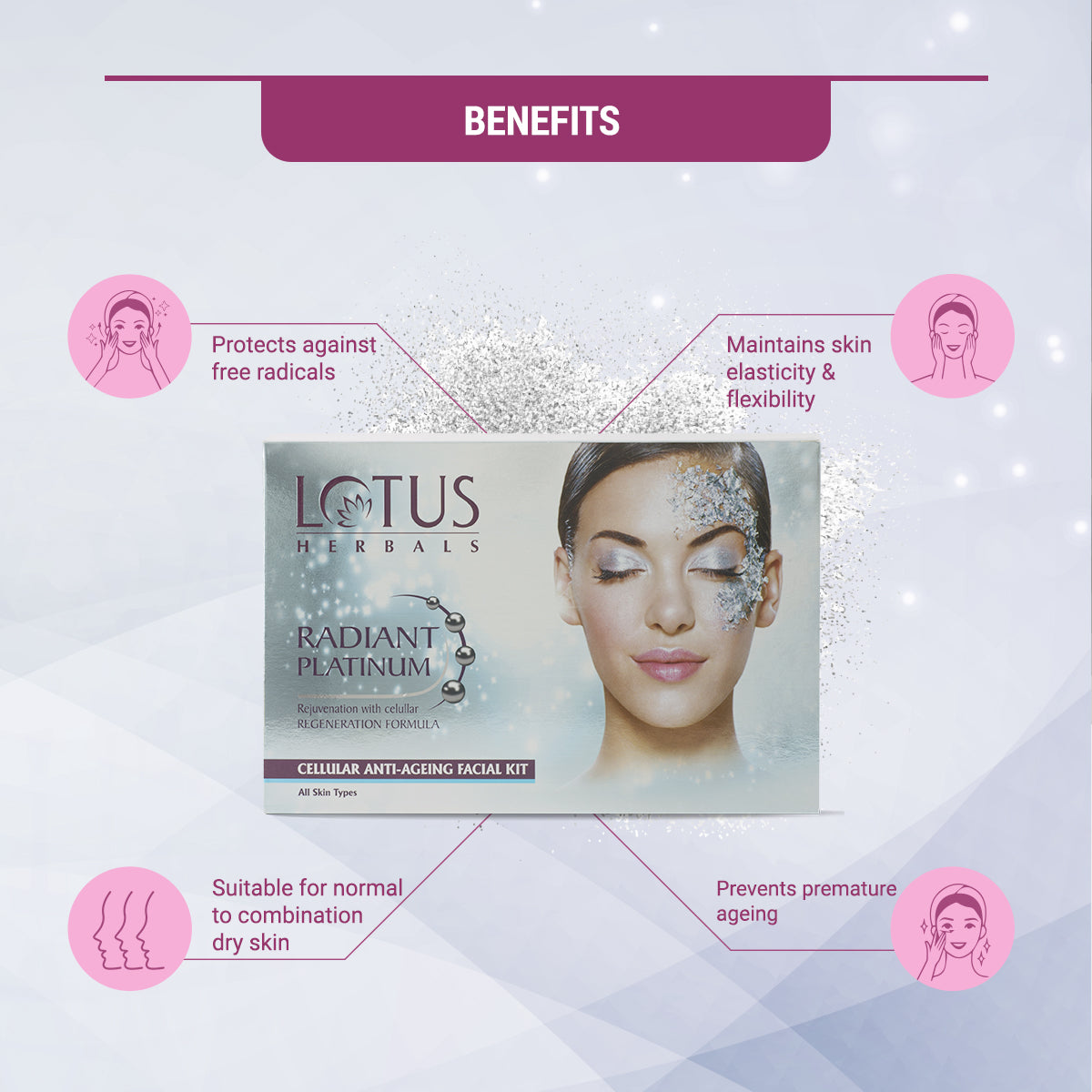 Radiant Platinum Cellular Anti-Ageing Salon Grade Single Facial Kit