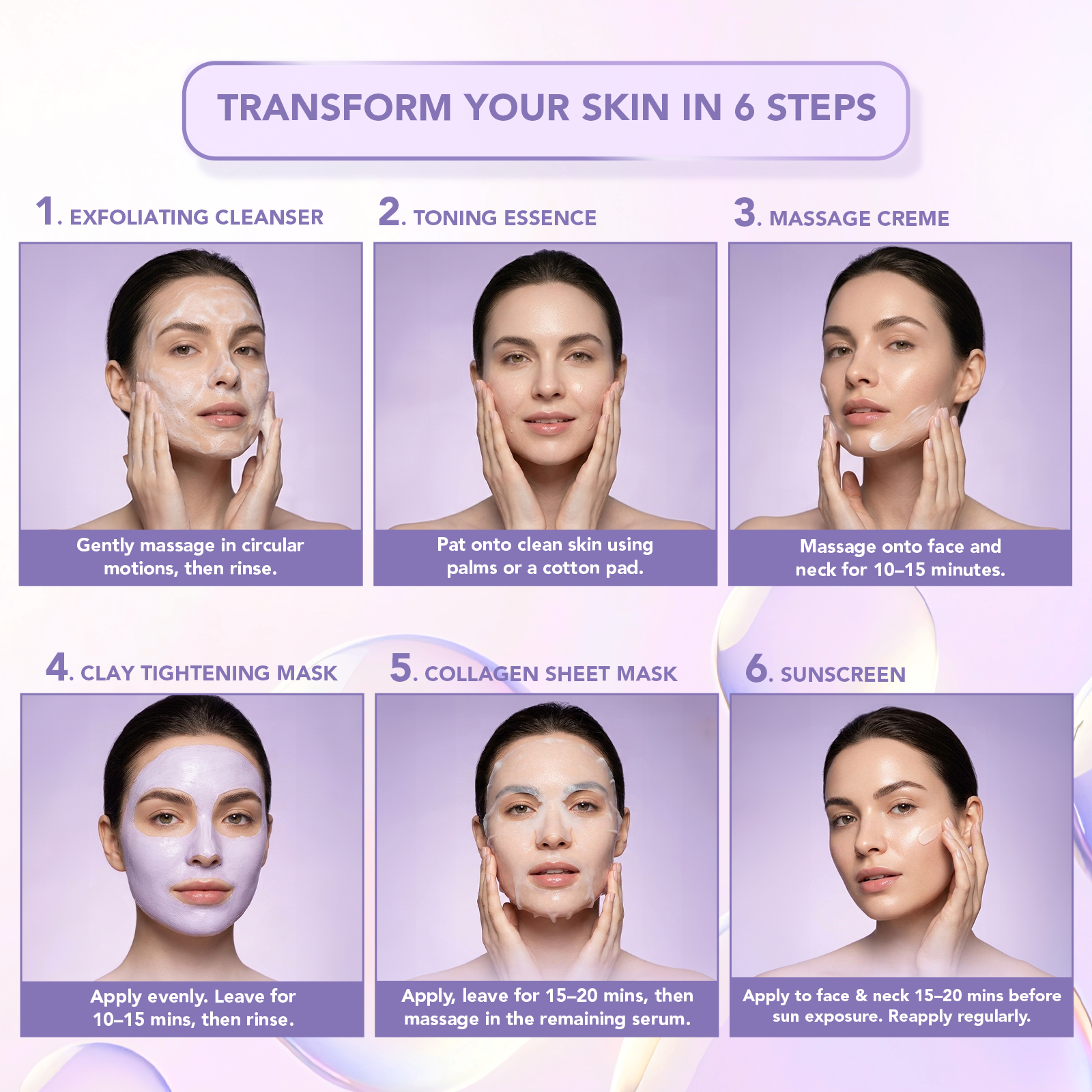 Lotus Herbals Collagen Boost 6-Step Skin Lift Facial Kit with Plant Collagen + Copper tripeptide