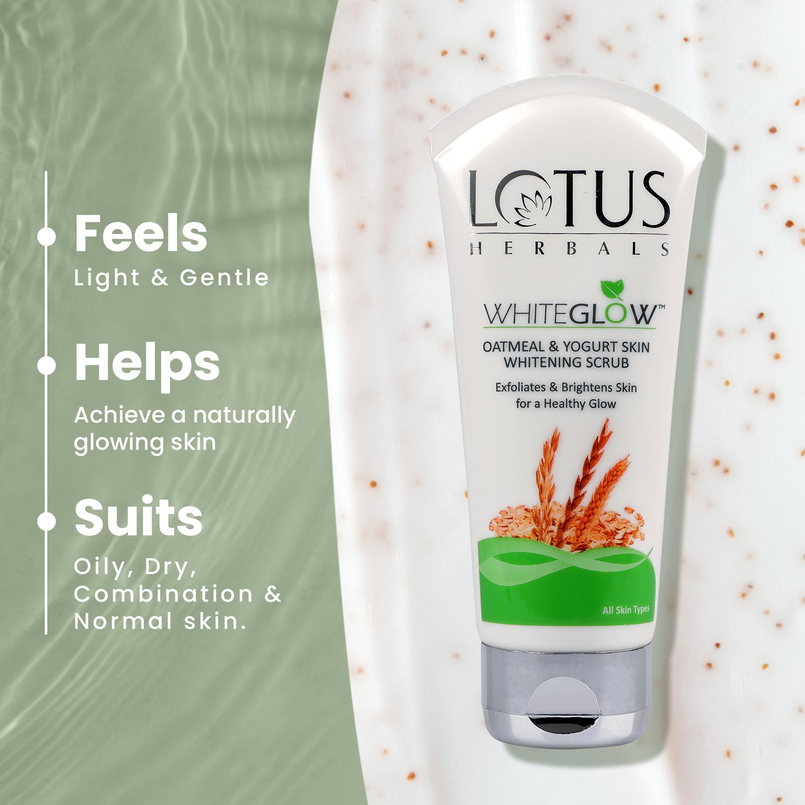 WhiteGlow Skin Brightening Oatmeal & Yogurt Scrub