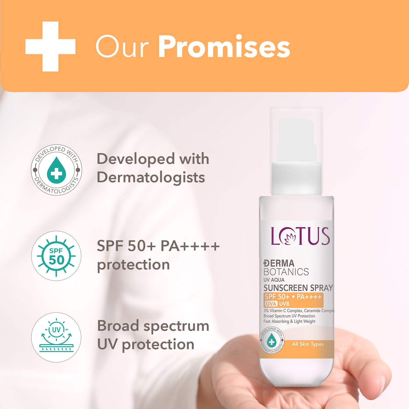 Derma Botanics UV aqua sunscreen spray SPF 50+
