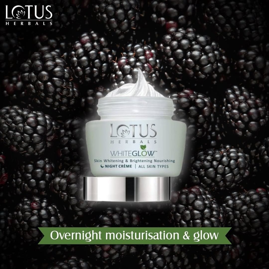 Overnight Moisturisation - Lotus Herbals WHITEGLOW Skin Brightening & Nourishing Night Cream