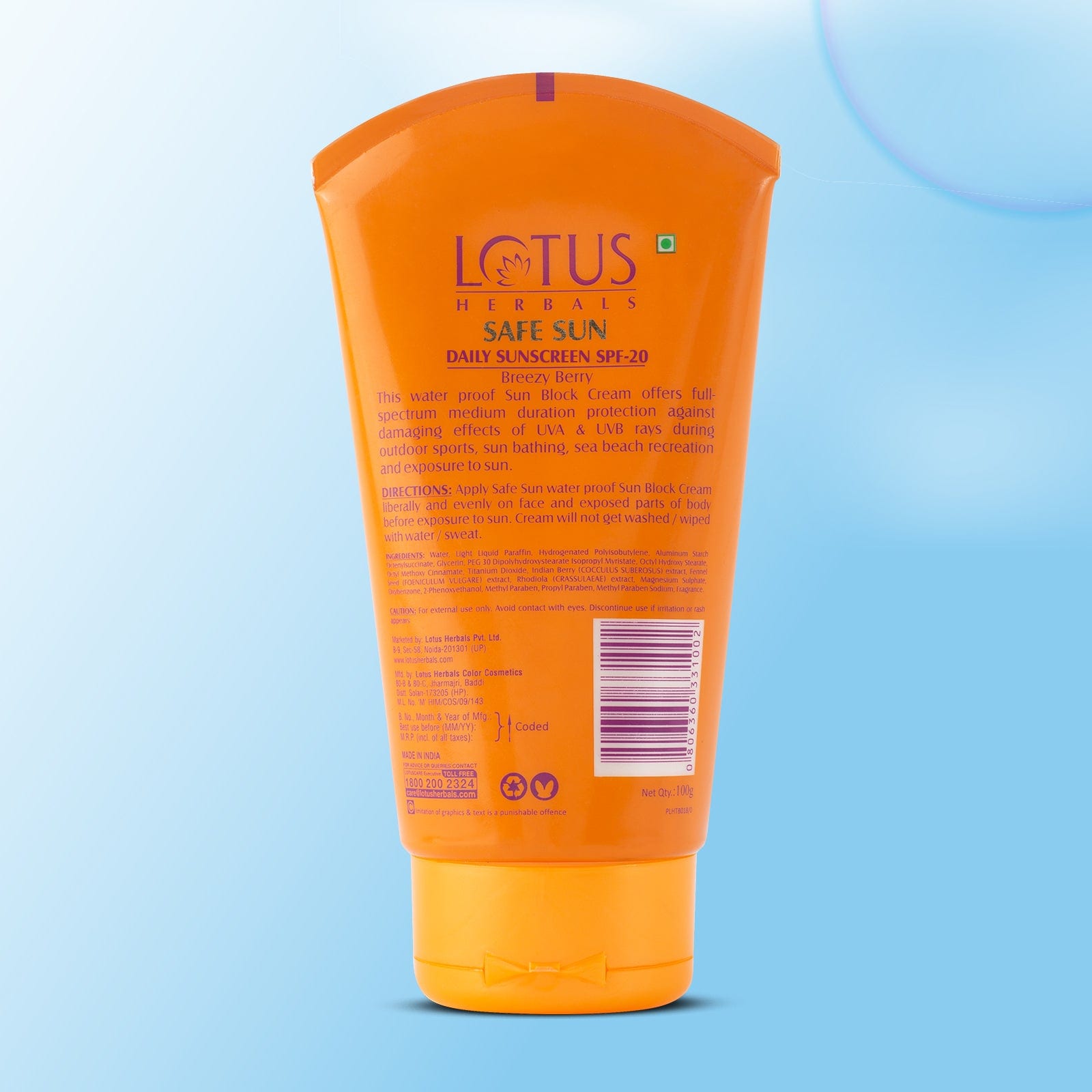 Safe Sunscreen Cream PA+ SPF 20